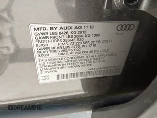 2019 Audi Q7 Premium Plus with VIN WA1LHAF76KD018184, listed as a IAAI auction lot 42056902 with 53,610 mi miles and . Bid and sale history available at DreamBid. Image 9.