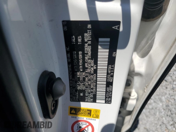 2015 Toyota Highlander Limited with VIN 5TDDKRFH9FS198404, listed as a Copart auction lot 59131925 with 121,888 mi miles and Salvage title. Bid and sale history available at DreamBid. Image 13.