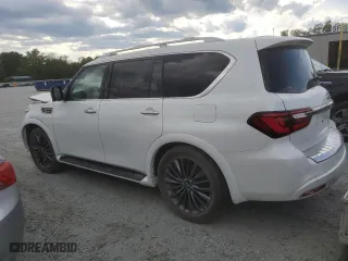 2021 Infiniti QX80 LUXE with VIN JN8AZ2AF6M9721468, listed as a Copart auction lot 56313704 with 23,748 mi miles and Salvage Title. Bid and sale history available at carsss.com. Image 2.