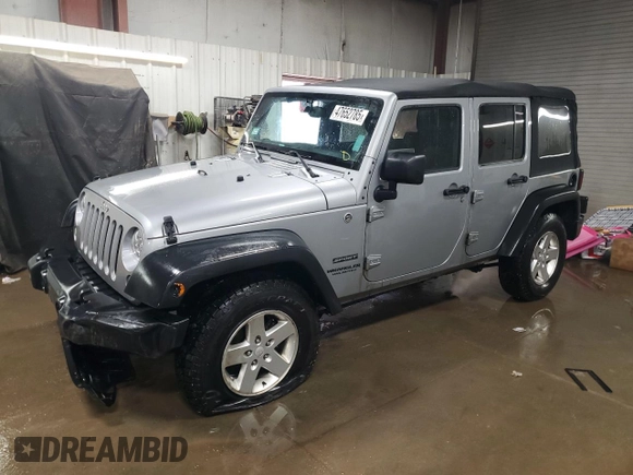 2014 Jeep Wrangler Unlimited Sport with VIN 1C4BJWDG9EL140263, listed as a Copart auction lot 47652785 with 39,493 mi miles and Salvage Title. Bid and sale history available at DreamBid. Image 1.