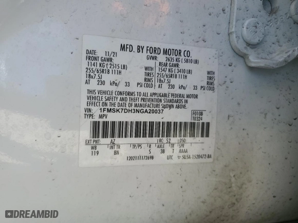 2022 Ford Explorer XLT with VIN 1FMSK7DH3NGA20037, listed as a Copart auction lot 48240885 with 78,057 mi miles and Salvage Title. Bid and sale history available at carsss.com. Image 16.