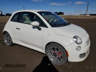 2014 FIAT 500 Sport with VIN 3C3CFFBR7ET205565, listed as a Copart auction lot 48123655 with 137,044 mi miles and Salvage Title. Bid and sale history available at carsss.com. Image 4.
