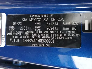 2024 Kia Forte LXS with VIN 3KPF24ADXRE699901, listed as a Copart auction lot 44396105 with 17,017 mi miles and Non Repairable. Bid and sale history available at carsss.com. Image 13.