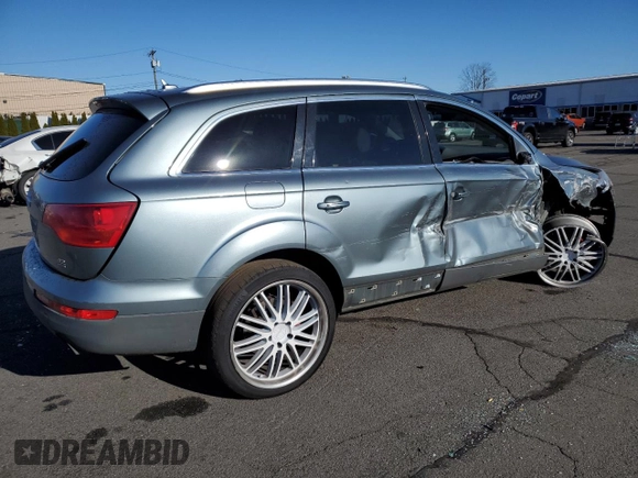 2007 Audi Q7 Premium with VIN WA1BV94L67D046626, listed as a Copart auction lot 82794274 with 196,023 mi miles and Salvage title. Bid and sale history available at DreamBid. Image 3.