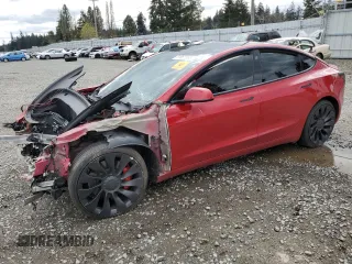 2022 Tesla Model 3 Performance with VIN 5YJ3E1EC6NF244817, listed as a Copart auction lot 51681565 with Not Provided miles and Salvage Title. Bid and sale history available at DreamBid. Image 1.