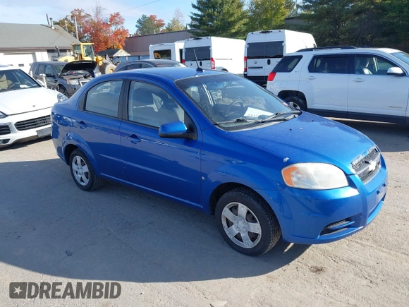 2009 Chevrolet Aveo 1LT with VIN KL1TD56E49B666742, listed as a IAAI auction lot 40585197 with 60,859 mi miles and . Bid and sale history available at DreamBid. Image 1.