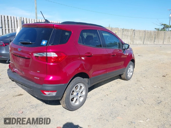 2021 Ford EcoSport SE with VIN MAJ6S3GL6MC406378, listed as a IAAI auction lot 42270108 with 66,637 mi miles and . Bid and sale history available at DreamBid. Image 4.