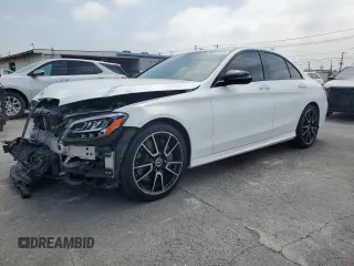 2020 Mercedes-Benz C 300 with VIN W1KWF8DB2LR574043, listed as a Copart auction lot 59972775 with 26,186 mi miles and Salvage title. Bid and sale history available at DreamBid. Image 1.