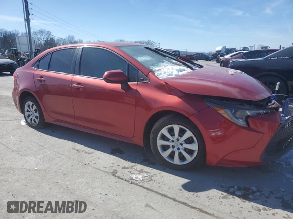 2020 Toyota Corolla LE with VIN 5YFEPRAE4LP064942, listed as a Copart auction lot 46306455 with 73,351 mi miles and Salvage Title. Bid and sale history available at DreamBid. Image 4.