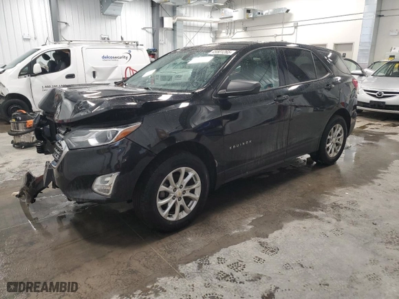 2019 Chevrolet Equinox LS with VIN 2GNAXSEV4K6210182, listed as a Copart auction lot 45501265 with 143,556 mi miles and Salvage Title. Bid and sale history available at carsss.com. Image 1.