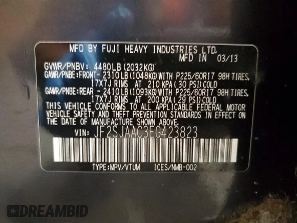 2014 Subaru Forester 2.5i with VIN JF2SJAAC3EG423823, listed as a Copart auction lot 47078725 with 195,788 mi miles and Clean Title. Bid and sale history available at carsss.com. Image 13.