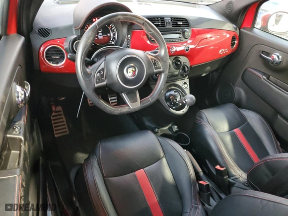 2015 FIAT 500 Abarth with VIN 3C3CFFFH7FT502497, listed as a Copart auction lot 42500215 with 23,992 mi miles and Salvage Title. Bid and sale history available at carsss.com. Image 8.