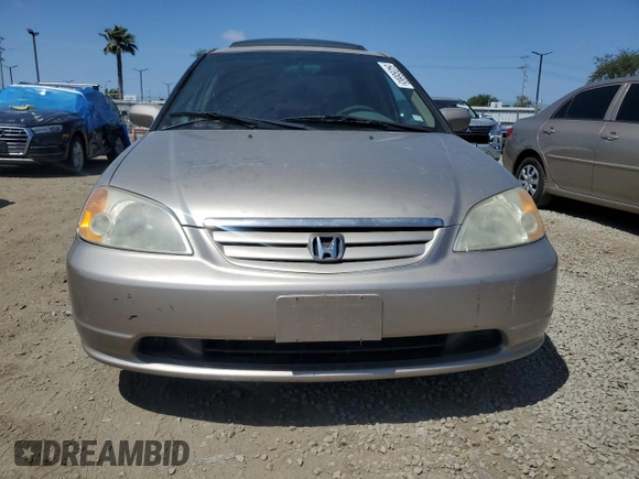 2002 Honda Civic EX with VIN 1HGES26782L025456, listed as a Copart auction lot 54395665 with 191,994 mi miles and Salvage Title. Bid and sale history available at DreamBid. Image 5.