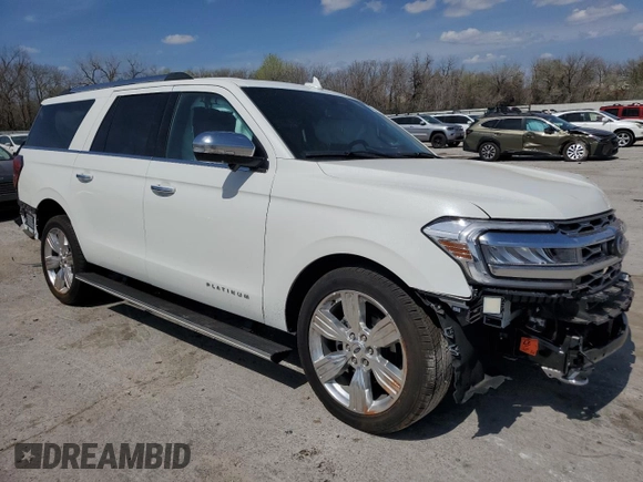 2024 Ford Expedition Max Platinum with VIN 1FMJK1M87REA37031, listed as a Copart auction lot 50388615 with 6,900 mi miles and Salvage title. Bid and sale history available at DreamBid. Image 4.