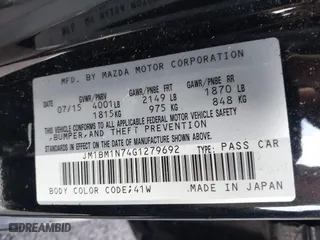 2016 Mazda Mazda3 i Grand Touring with VIN JM1BM1N74G1279692, listed as a IAAI auction lot 41164751 with 93,535 mi miles. Bid and sale history available at carsss.com. Image 9.