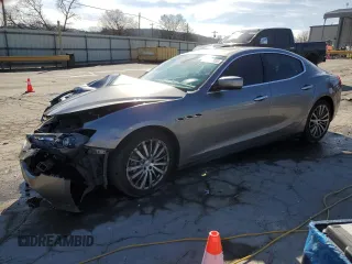 2015 Maserati Ghibli S Q4 with VIN ZAM57RTA0F1130689, listed as a Copart auction lot 46944955 with 0 mi miles and Salvage Title. Bid and sale history available at carsss.com. Image 1.