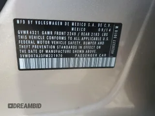 2015 Volkswagen Jetta SE с VIN 3VWD07AJ3FM221970, выставлен на аукционе Copart как лот 54586255 с пробегом 144 727 миль миль и Списание • Salvage title. История ставок и продаж доступна на DreamBid. Изображение 12.