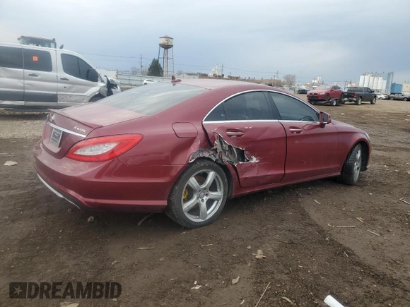 2013 Mercedes-Benz CLS 550 with VIN WDDLJ9BB0DA065725, listed as a Copart auction lot 52176415 with 93,629 mi miles and Salvage Title. Bid and sale history available at DreamBid. Image 3.