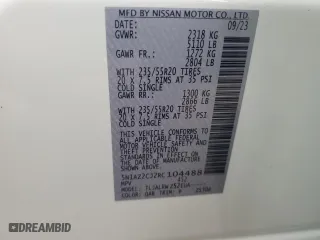 2024 Nissan Murano SL with VIN 5N1AZ2CJ2RC104488, listed as a Copart auction lot 83409554 with 13,156 mi miles and Salvage Title. Bid and sale history available at carsss.com. Image 14.