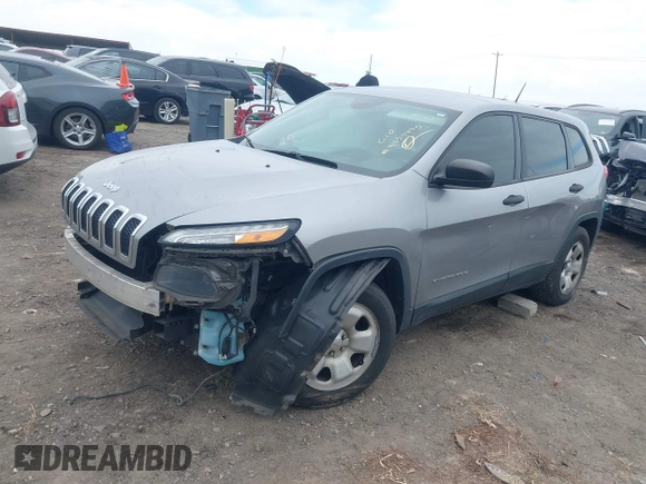 2015 Jeep Cherokee Sport with VIN 1C4PJMAB5FW681863, listed as a IAAI auction lot 41354945 with 1 mi miles. Bid and sale history available at carsss.com. Image 17.
