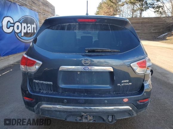 2013 Nissan Pathfinder Platinum with VIN 5N1AR2MM8DC642386, listed as a Copart auction lot 50571495 with 195,904 mi miles and Clean Title. Bid and sale history available at carsss.com. Image 6.