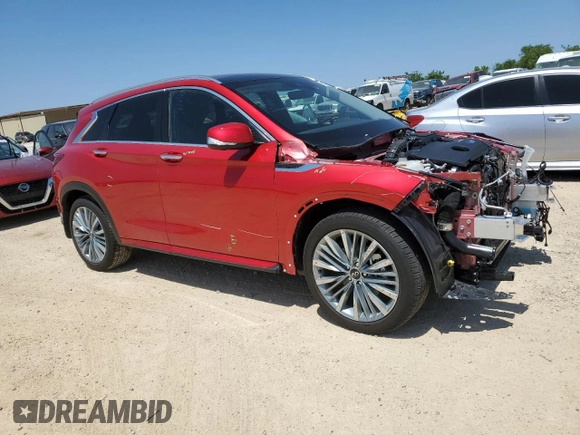 2024 Infiniti QX50 Sensory z VIN 3PCAJ5EB2RF112760, wystawiony jako Copart lot #51296305 z przebiegiem 7 677 mil mil oraz Szkoda całkowita • Salvage title. Historia ofert i sprzedaży dostępna na DreamBid. Obrazek 4.