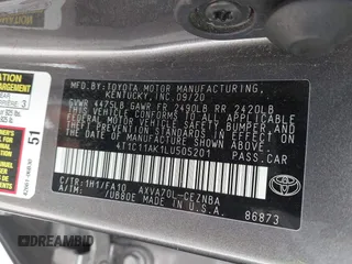 2020 Toyota Camry LE with VIN 4T1C11AK1LU505201, listed as a IAAI auction lot 42006393 with 106,526 mi miles and . Bid and sale history available at carsss.com. Image 9.