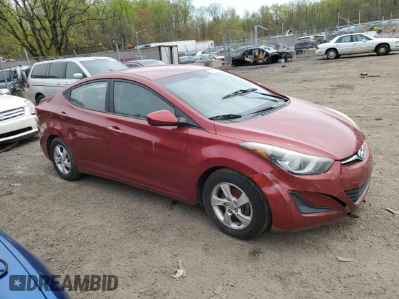 2014 Hyundai Elantra SE with VIN 5NPDH4AE7EH534358, listed as a Copart auction lot 53651345 with 152,845 mi miles and Salvage Title. Bid and sale history available at DreamBid. Image 4.
