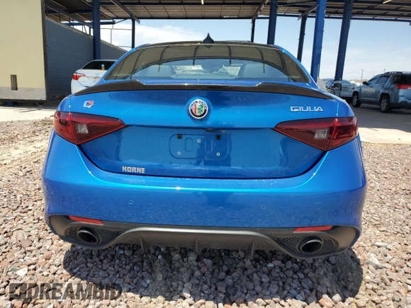 2022 Alfa Romeo Giulia Ti with VIN ZARFAMBN5N7655993, listed as a Copart auction lot 62115984 with 0 mi miles and Salvage Title. Bid and sale history available at carsss.com. Image 6.