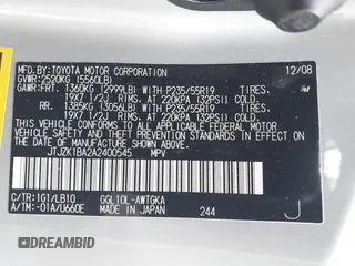 2010 Lexus RX 350 z VIN JTJZK1BA2A2400545, wystawiony jako IAAI lot #42408870 z przebiegiem 126 031 mil mil oraz . Historia ofert i sprzedaży dostępna na DreamBid. Obrazek 9.