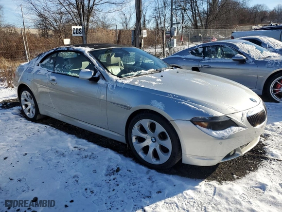 2005 BMW 6 Series 645Ci with VIN WBAEK73415B325739, listed as a Copart auction lot 86249364 with 85,651 mi miles and Salvage Title. Bid and sale history available at carsss.com. Image 4.