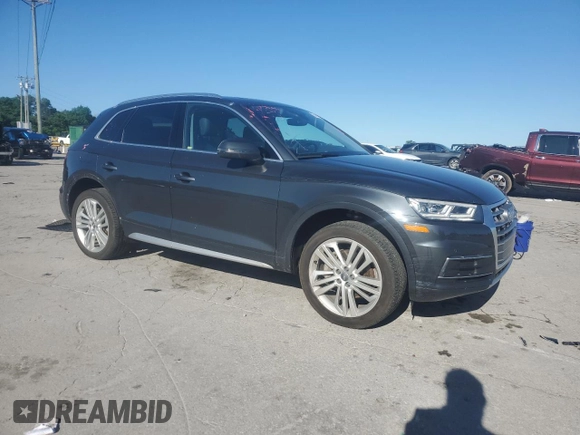 2018 Audi Q5 Premium Plus with VIN WA1BNAFY1J2019346, listed as a Copart auction lot 57487015 with 75,717 mi miles and Salvage title. Bid and sale history available at DreamBid. Image 4.