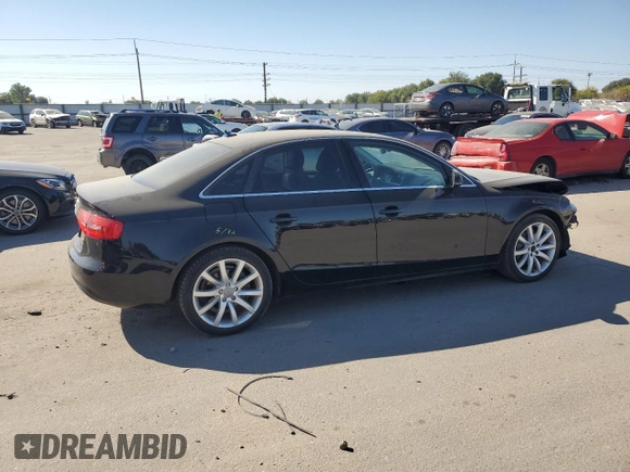 2013 Audi A4 Premium Plus with VIN WAUHFAFLXDA196776, listed as a Copart auction lot 71833604 with 85,051 mi miles and Salvage Title. Bid and sale history available at carsss.com. Image 3.
