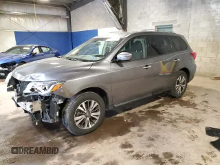 2017 Nissan Pathfinder SV with VIN 5N1DR2MM4HC695511, listed as a Copart auction lot 53692755 with 90,148 mi miles and Salvage title. Bid and sale history available at DreamBid. Image 1.