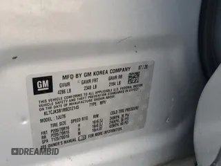 2021 Chevrolet Trax LS с VIN KL7CJKSB1MB312145, выставлен на аукционе Copart как лот 58533905 с пробегом 65 502 миль миль и Списание • Salvage title. История ставок и продаж доступна на DreamBid. Изображение 13.
