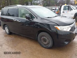 2012 Nissan Quest S with VIN JN8AE2KP1C9041897, listed as a IAAI auction lot 41689099 with 121,106 mi miles. Bid and sale history available at carsss.com. Image 1.