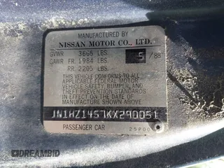 1989 Nissan 300ZX z VIN JN1HZ14S7KX290051, wystawiony jako IAAI lot #42203078 z przebiegiem 136 643 mil mil oraz . Historia ofert i sprzedaży dostępna na DreamBid. Obrazek 9.