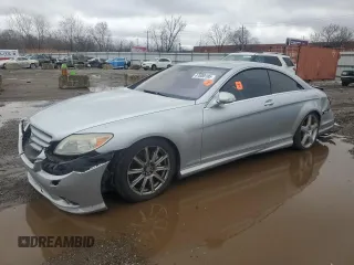 2007 Mercedes-Benz CL-Class 5.5L V8 with VIN WDDEJ71X67A009089, listed as a Copart auction lot 47800185 with 0 mi miles and Salvage Title. Bid and sale history available at carsss.com. Image 1.
