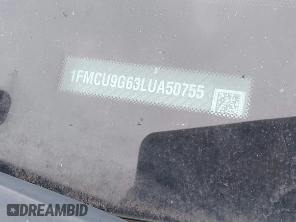 2020 Ford Escape SE z VIN 1FMCU9G63LUA50755, wystawiony jako IAAI lot #41480558 z przebiegiem 27 540 mil mil oraz . Historia ofert i sprzedaży dostępna na DreamBid. Obrazek 9.