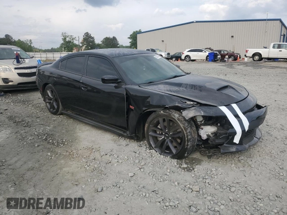 2019 Dodge Charger Scat Pack z VIN 2C3CDXGJ7KH697176, wystawiony jako Copart lot #53702845 z przebiegiem 76 988 mil mil oraz Szkoda całkowita • Salvage title. Historia ofert i sprzedaży dostępna na DreamBid. Obrazek 4.