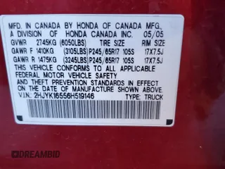 2006 Honda Ridgeline RTL with VIN 2HJYK16556H519146, listed as a Copart auction lot 76080234 with 163,355 mi miles and Salvage Title. Bid and sale history available at carsss.com. Image 12.