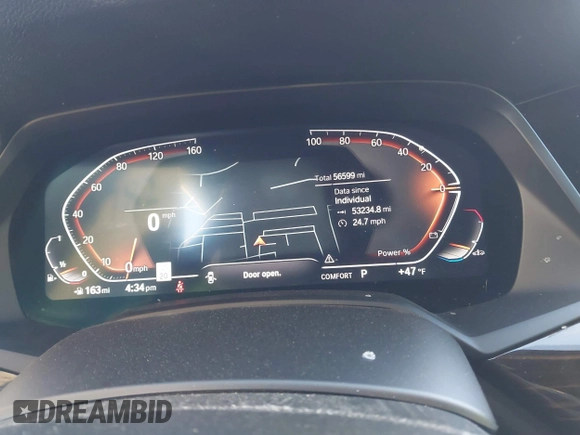 2021 BMW X5 xDrive40i with VIN 5UXCR6C08M9D76272, listed as a IAAI auction lot 41219782 with 56,599 mi miles and . Bid and sale history available at DreamBid. Image 7.