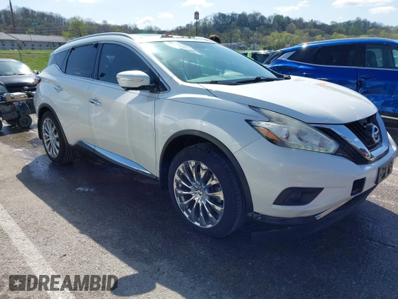 2015 Nissan Murano SL with VIN 5N1AZ2MH1FN235715, listed as a IAAI auction lot 41963660 with 59,566 mi miles and . Bid and sale history available at DreamBid. Image 1.