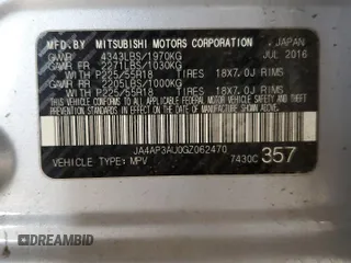 2016 Mitsubishi Outlander ES z VIN JA4AP3AU0GZ062470, wystawiony jako Copart lot #50078065 z przebiegiem 86 669 mil mil oraz Szkoda całkowita • Salvage title. Historia ofert i sprzedaży dostępna na DreamBid. Obrazek 13.