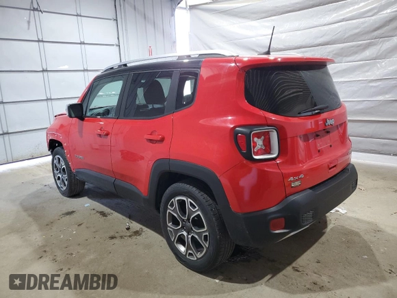 2018 Jeep Renegade Limited z VIN ZACCJBDB8JPG96152, wystawiony jako Copart lot #58306035 z przebiegiem 105 792 mil mil oraz Szkoda całkowita • Salvage title. Historia ofert i sprzedaży dostępna na DreamBid. Obrazek 2.