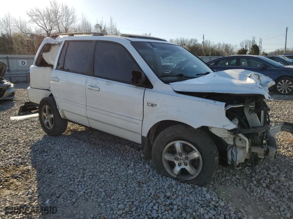 2006 Honda Pilot EX-L with VIN 2HKYF18556H545470, listed as a Copart auction lot 48614675 with 0 mi miles and Salvage Title. Bid and sale history available at carsss.com. Image 4.