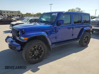 2020 Jeep Wrangler Unlimited Sahara Altitude with VIN 1C4HJXEG0LW324758, listed as a Copart auction lot 74477894 with 38,291 mi miles and Salvage title. Bid and sale history available at DreamBid. Image 1.