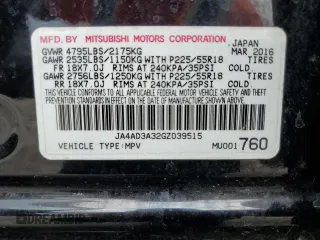 2016 Mitsubishi Outlander SE z VIN JA4AD3A32GZ039515, wystawiony jako Copart lot #59690145 z przebiegiem 105 228 mil mil oraz Szkoda całkowita • Salvage title. Historia ofert i sprzedaży dostępna na DreamBid. Obrazek 13.