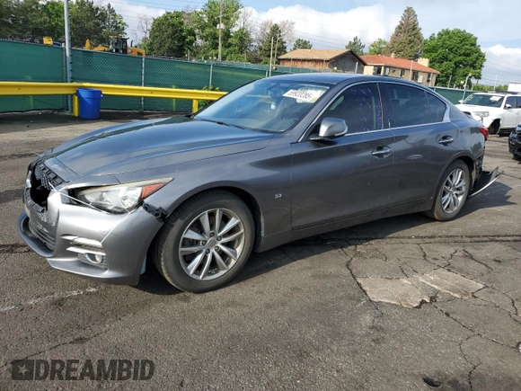 2014 Infiniti Q50 Premium with VIN JN1BV7AP3EM691249, listed as a Copart auction lot 59920285 with 168,208 mi miles and Salvage title. Bid and sale history available at DreamBid. Image 1.