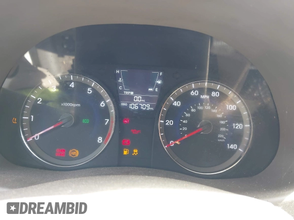 2014 Hyundai Accent GLS with VIN KMHCU4AE8EU608539, listed as a IAAI auction lot 41946784 with 106,709 mi miles and . Bid and sale history available at carsss.com. Image 7.